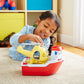 Green Toys Rescue Boat with Helicopter Red, 1 EA