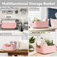 Chicvita Pink Basket Storage Baskets For Organizing, Gift Basket For Toys, Baby Basket For Diapers, Woven Baskets For Storage, D