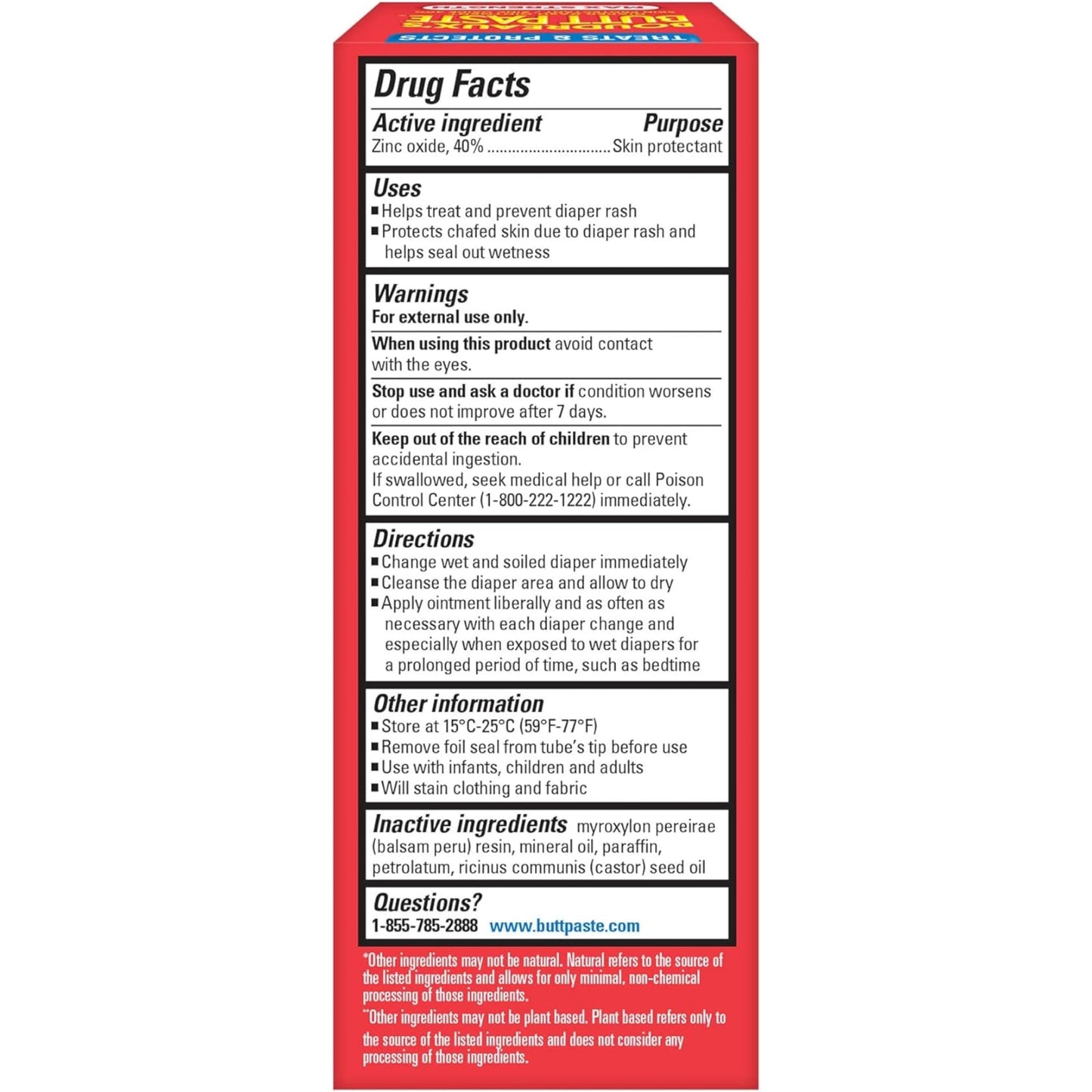 Boudreaux'S Maximum Strength Butt Paste, Relieves And Prevents Diaper Rash, 2Oz Tube (Pack Of 1)