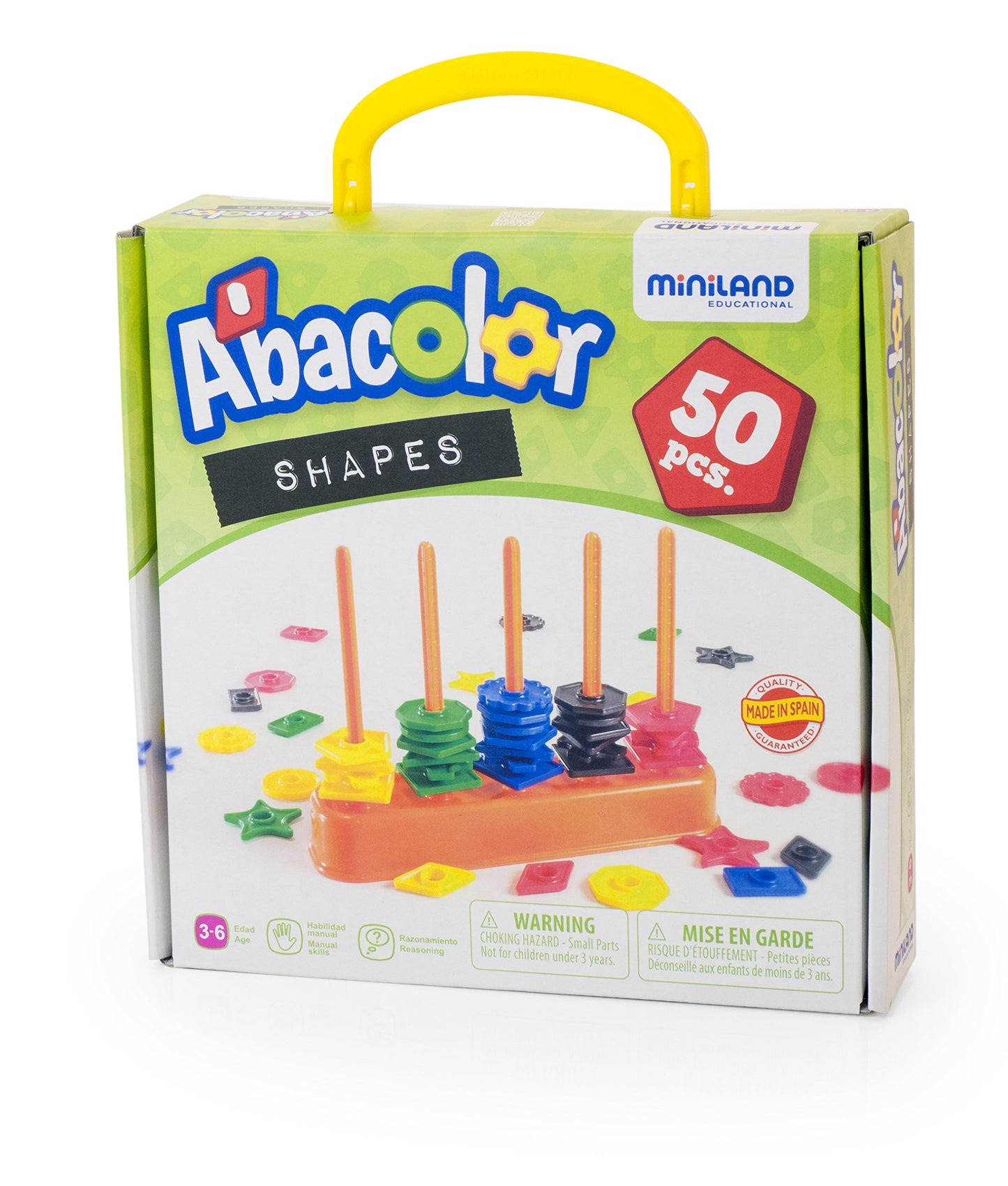 Miniland Abacolor Shapes (50pcs) - STEM, Maths, Numbers, School, Activities