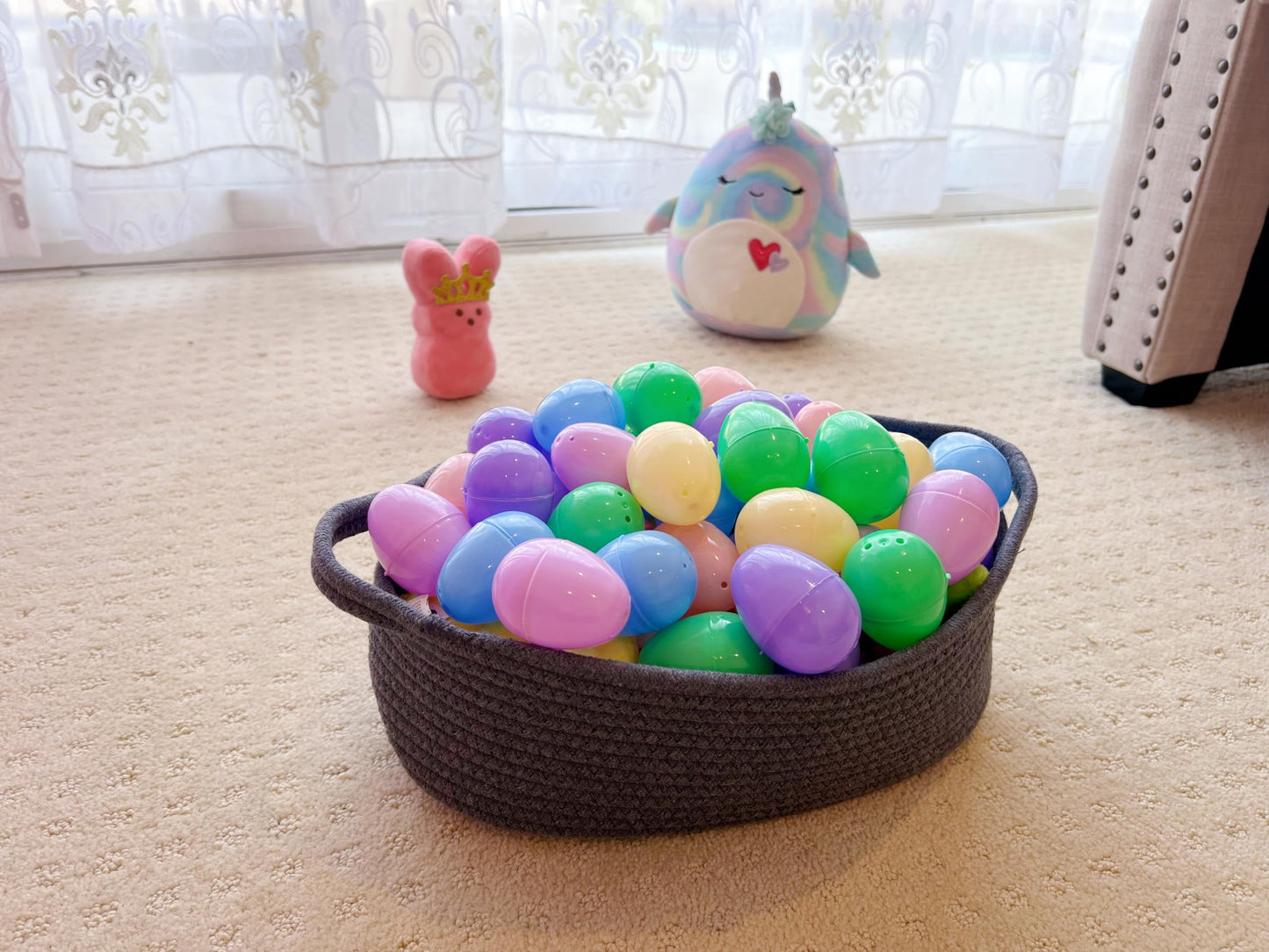 Giftexpress Gray Woven Basket - 13' X 8' X 5' Cotton Rope Organizing Baskets For Baby Items Or Cat & Dog Toys - Cute Soft Gif