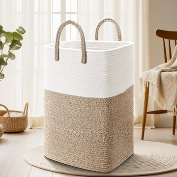 Artfeel Laundry Basket,Woven Cotton Rope Laundry Hamper,60L Versatile Storage For Dirty Clothes,Baby Toys,And Blankets In Bathro