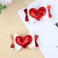 Valentine Hair Bows For Girls Cute Red Heart Hair Clips Bow Hair Accessories Party Supplies 2Pcs (Red Glitter)