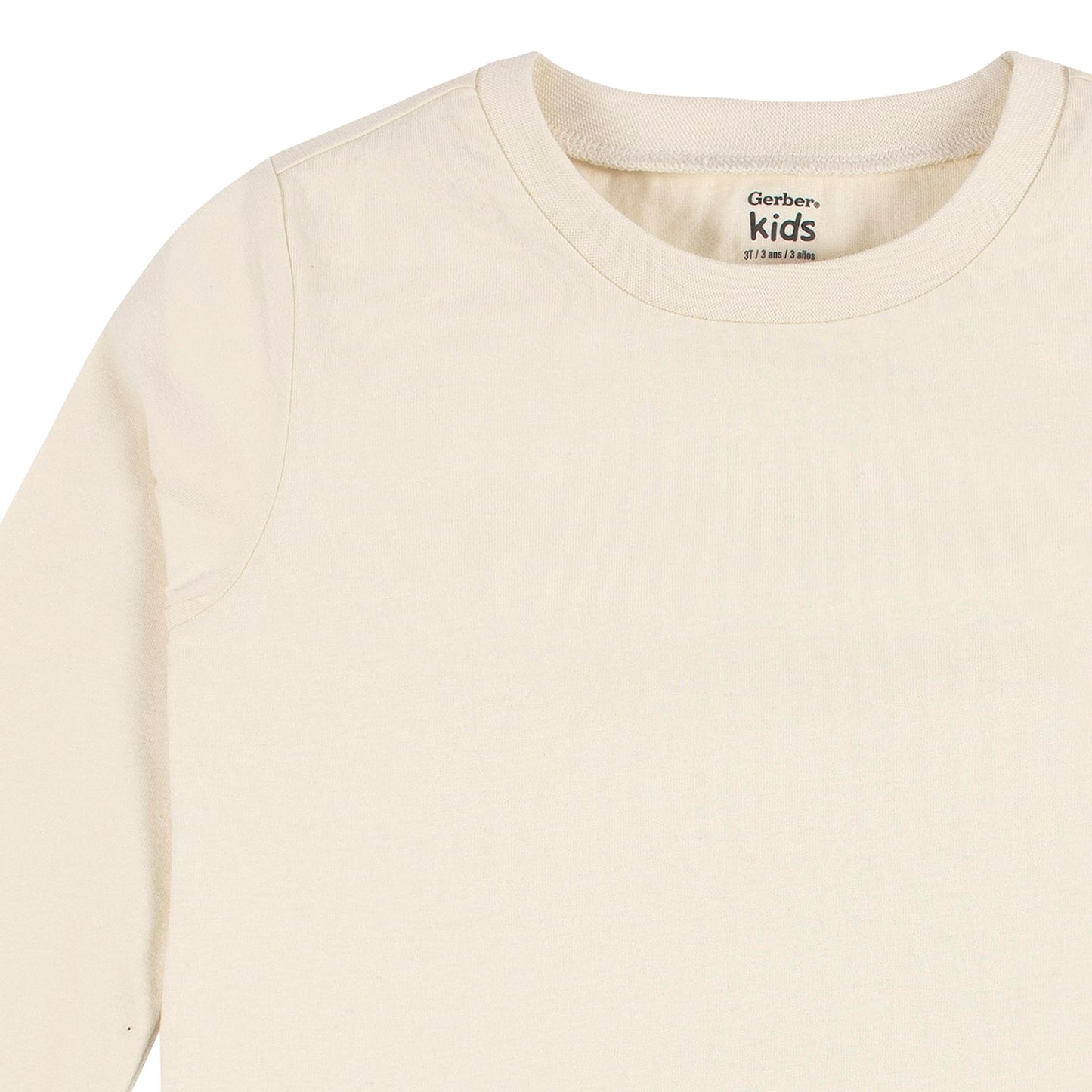 Gerber Baby Toddler 5-Pack Solid Long Sleeve T-Shirts Jersey 160 Gsm, Natural, 18 Months