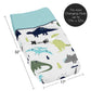 Blue And Green Modern Dinosaur Girls Boys Baby Changing Pad Cover