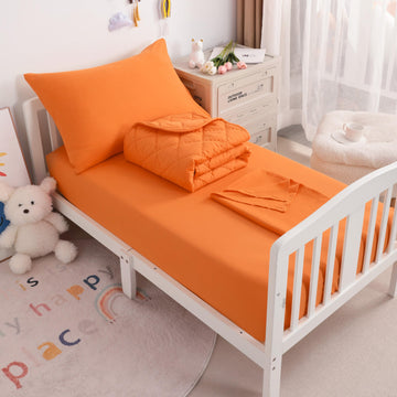 Ntbay Toddler Bedding Set - 4 Piece Soft And Breathable Crib Bedding Set For Boys And Girls, Includes Quilted Comforter, Fitted