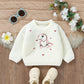 Ayalinggo Valentines Baby Girl Boy Outfit Toddler Knit Sweater Long Sleeve Crewneck Sweatshirt St Patricks Day Clothes (White Di