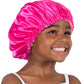 Olivia Sylx Satin & Silk Bonnet - Sleep Cap For Toddlers & Girls, Hair Cover For Sleeping - Adjustable (Hot Pink/Light Pink, 0-3