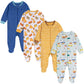 Onesies Brand baby-boys 4-pack Sleep N Play Footies, Snack Bar, 3-6 Months