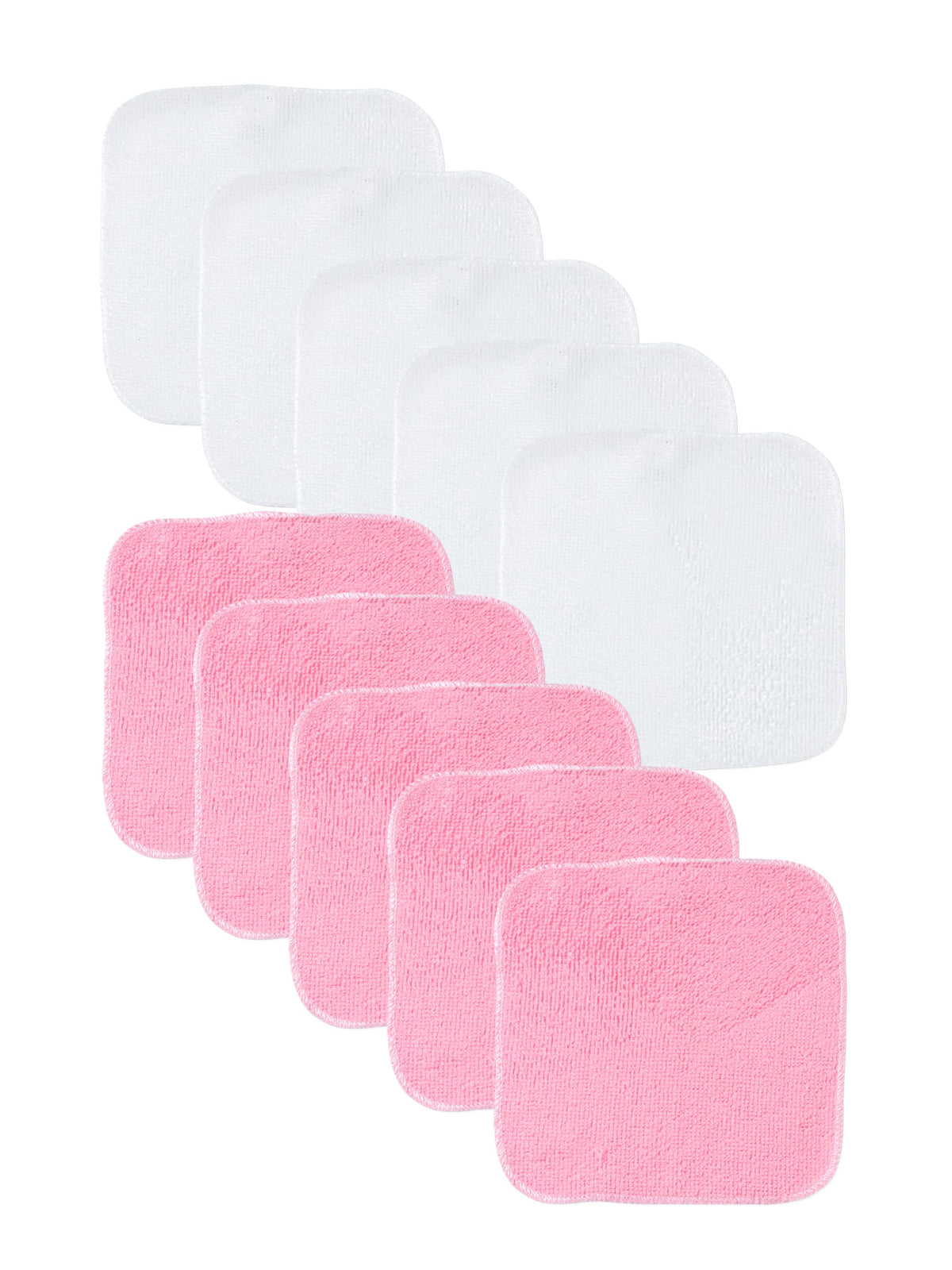 Feto UltraSoft Flannel Baby Washcloth Set (Pack of 10) | Machine Washable, Gentle on Babys Skin | Ideal for Newborns, Infants, 