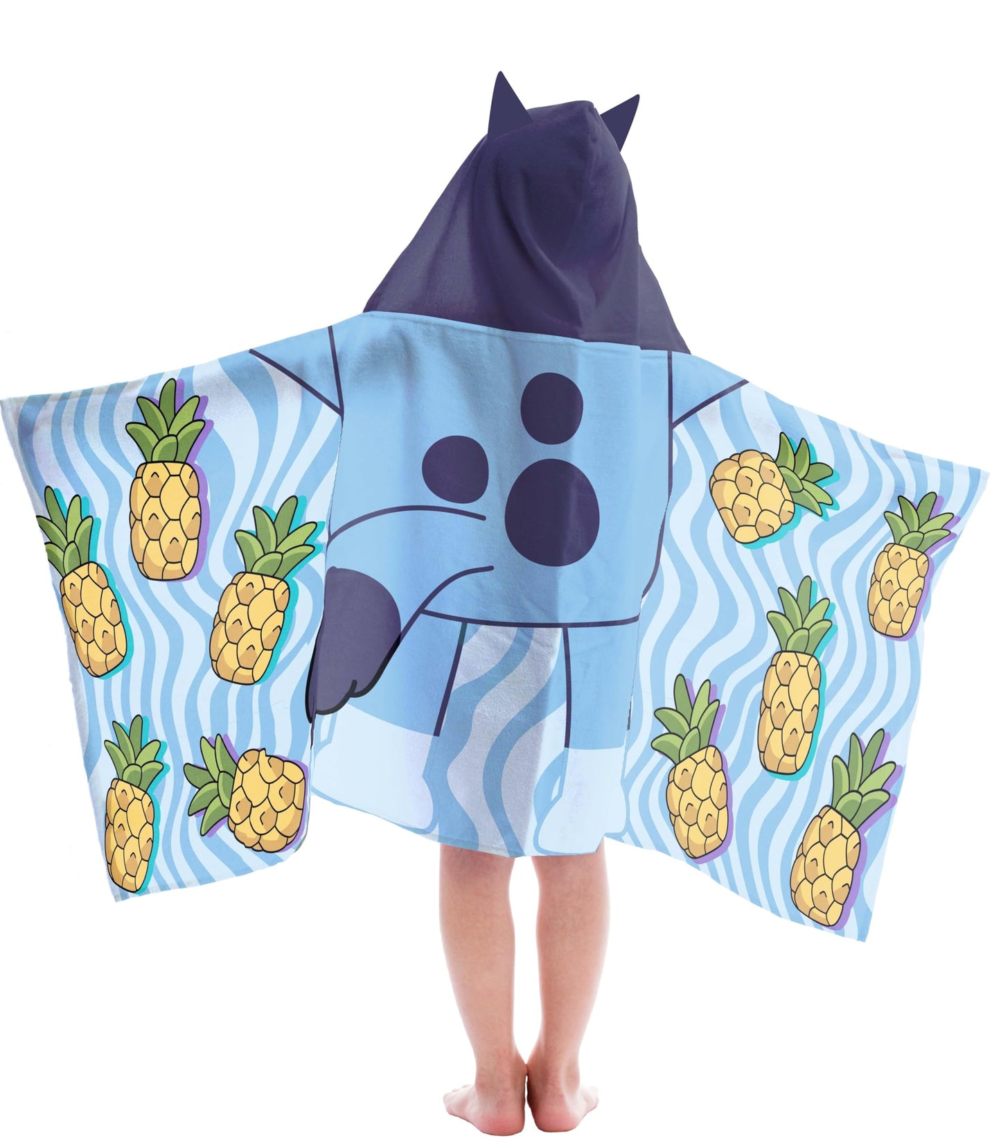Jay Franco Bluey Hooded Bath Towel - Measures 22 X 51 Inches - Soft & Cozy Kids Cotton Pool/Beach Towel