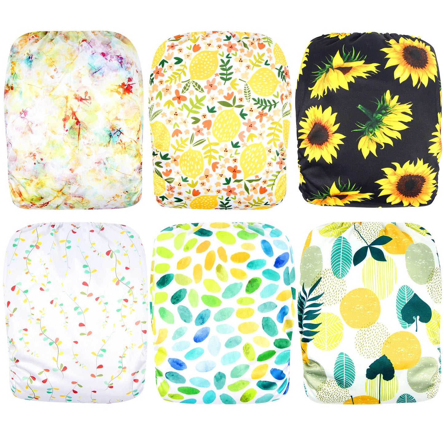 Leekalos Cloth Diapers Reusable for Boys and Girls, Baby Diaper Cloth with Inserts & Wet Bag One Size