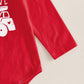 Newborn Boy Valentines Day Outfit Long Sleeve Letters Romper And Pants With Hat My First Valentines Day Baby Boy Outfit (V-Red,0