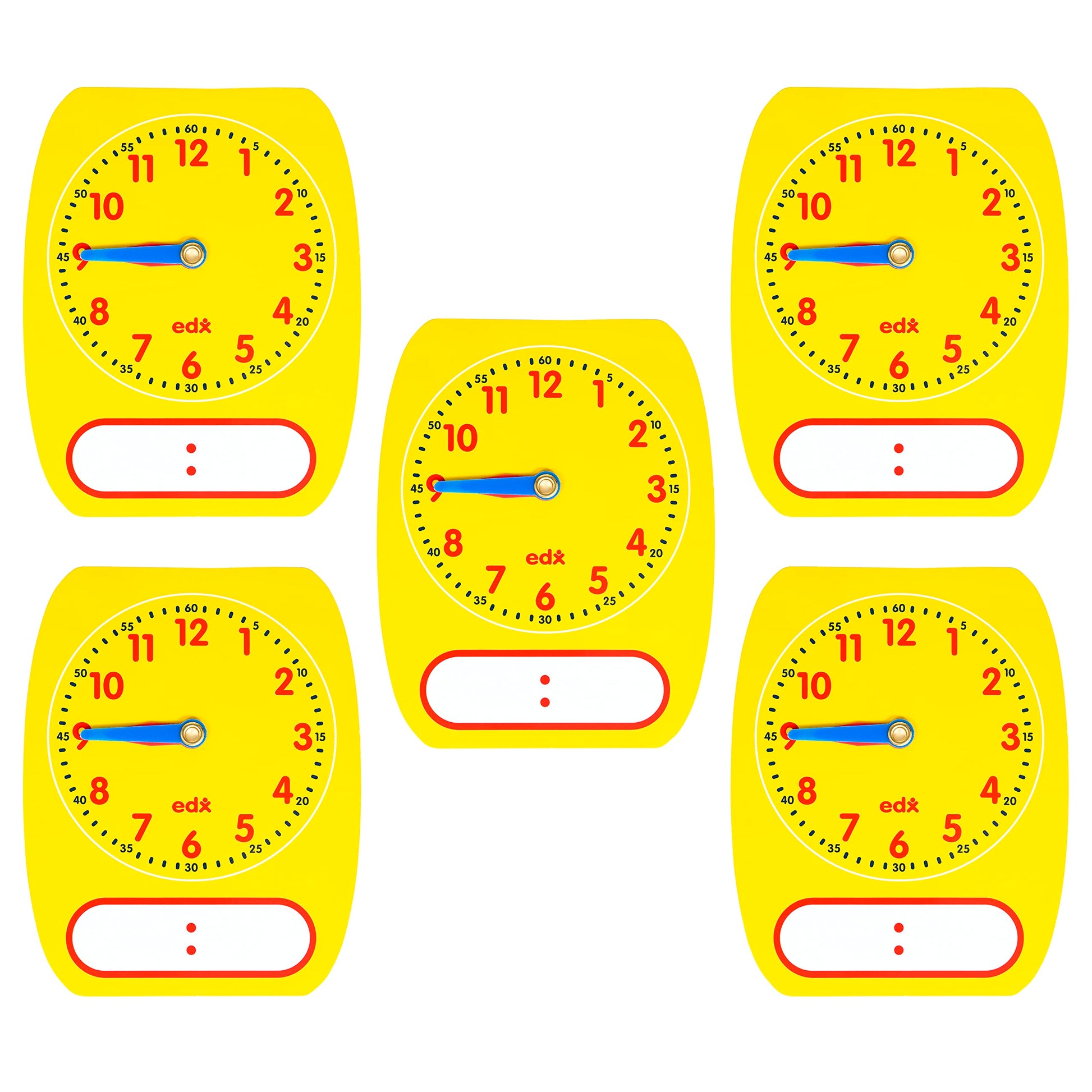 Learning ADVANTAGE-25615 edx Education Write-On/Wipe-Off Clock Dials - Set of 5