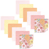 Hudson Baby Unisex Baby Flannel Cotton Washcloths, Peace Love Flowers 12 Pack, One Size