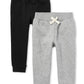 The Children'S Place Baby Boys' And Toddler Active Fleece Jogger Sweatpants, Black/Smoke Gray 2-Pack, 4T