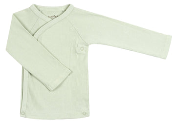 Kushies Unisex-Baby Newborn Everyday Layette Long-Sleeve Wrap Tee, Green, 6 Months