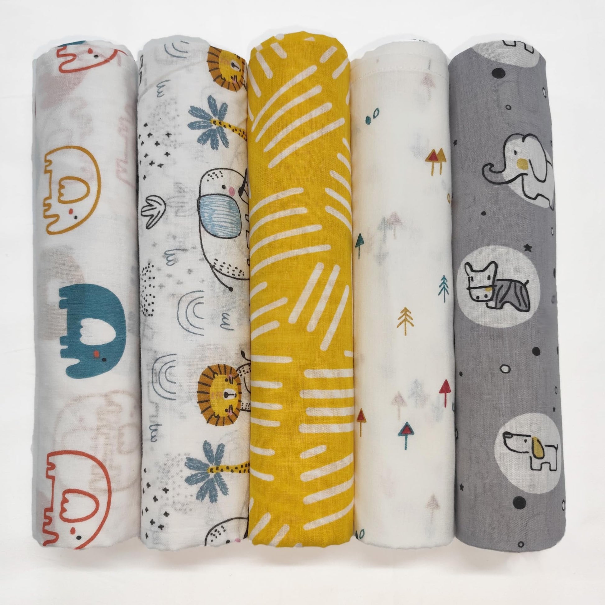 Trance Home Linen Super Ultra Soft 100% Cotton Malmal Baby Swaddle Cloth | Baby Wrap For New Born Babies | Skin Frindelly Soft B