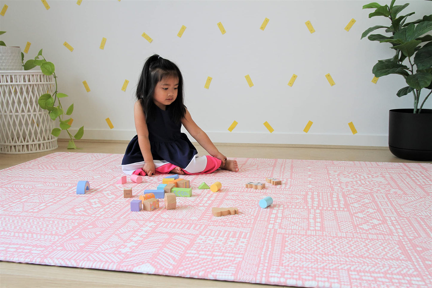 Cushmat Stylish Reversible Foam Play Mat (Large, Explorer - Ash Rose) - Soft, Waterproof, Durable Play Mat For Infants, Babies,