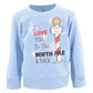 Unique Baby Unisex Love You To The North Pole Christmas Sweater Shirt (2Y, Blue)