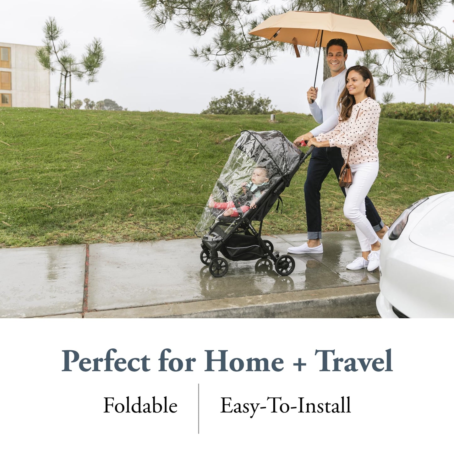 Inglesina Quid Stroller Raincover, Clear - Tailored For Quid Stroller - Simple Installation, Shields From Rain, Wind, And Bugs -