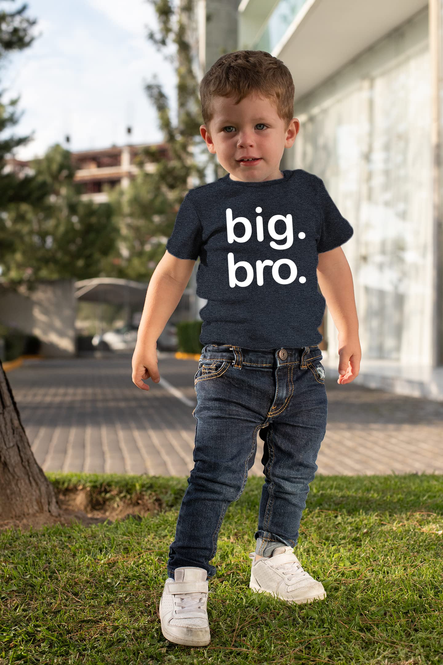 Big Bro Shirt Boy Big Brother Announcement Shirt For Baby Boys Toddler Promoted To (Charcoal Black, 4 Years)