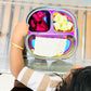 Happy Hues Stainless Steel Divided Meal Plate Tray3 Compartments Dinner Dish For Baby (Rainbow)