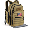 Sharkmouth Baby Diaper Bag For Men - Large Military Daddy Gear Backpack With Changing Pad For Travel Camping Hiking - Army Style