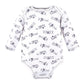 Hudson Baby Unisex Baby Cotton Long-Sleeve Bodysuits, Aviation, 0-3 Months