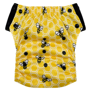 Hybrid Cloth Diaper - Reusable Training Pants, Swim Diaper, Special Needs Briefs, Fits From Baby Up To 10 Years (Size 3, Honeyco