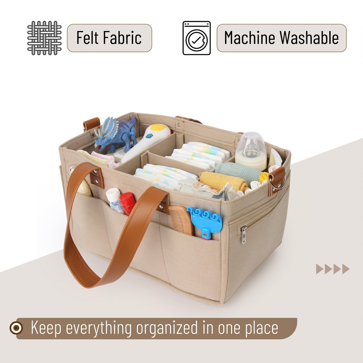 Mr. Pen- Baby Diaper Caddy Organizer, Leather Strap, Baby Organizer, Car Diaper Caddy, Baby Caddy Organizer, Portable Diaper Cad