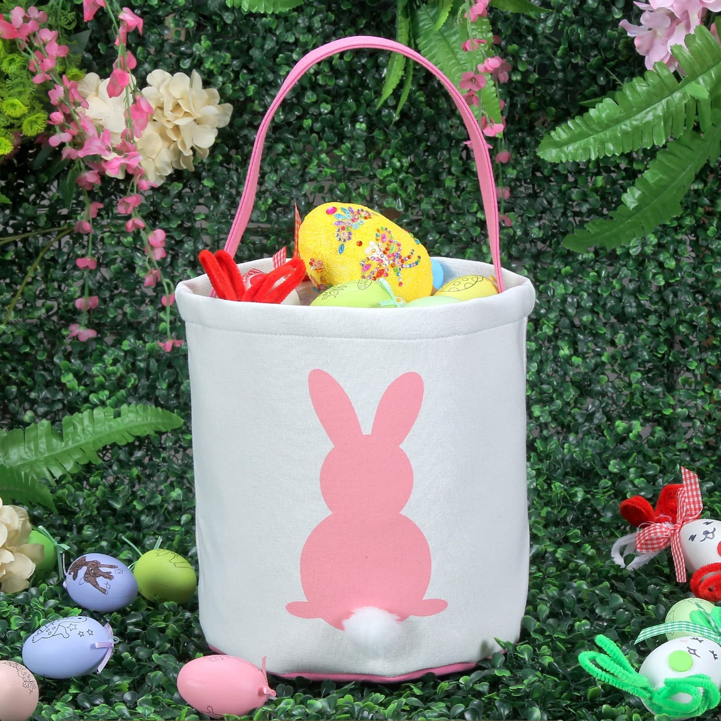 Xinblueco Baseball Easter Bunny Baskets Eggs Bags With Baseball Printing Halloween Trick Or Treat Bags Baseball Easter Bunny Bas