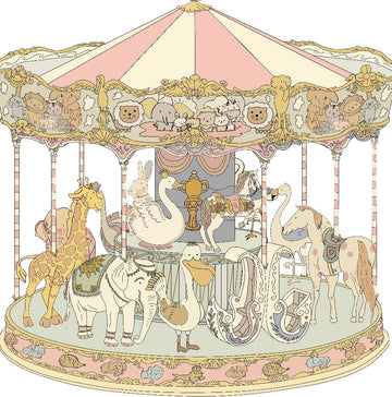 HGHG New Carousel Swaddles Soft Baby Muslin Swaddle Blanket (Carousel Pink)