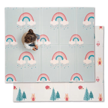Jumpoff Jo - Large Waterproof Foam Padded Play Mat For Infants, Babies, & Toddlers - Play & Tummy Time, Foldable Activity Mat, 7