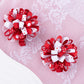 Valentines Korker Hair Bows 3'' Toddler Baby Girls Curly Corker Bow Alligator Clips Red Heart Grosgrain Ribbon Fireworks Flowerb