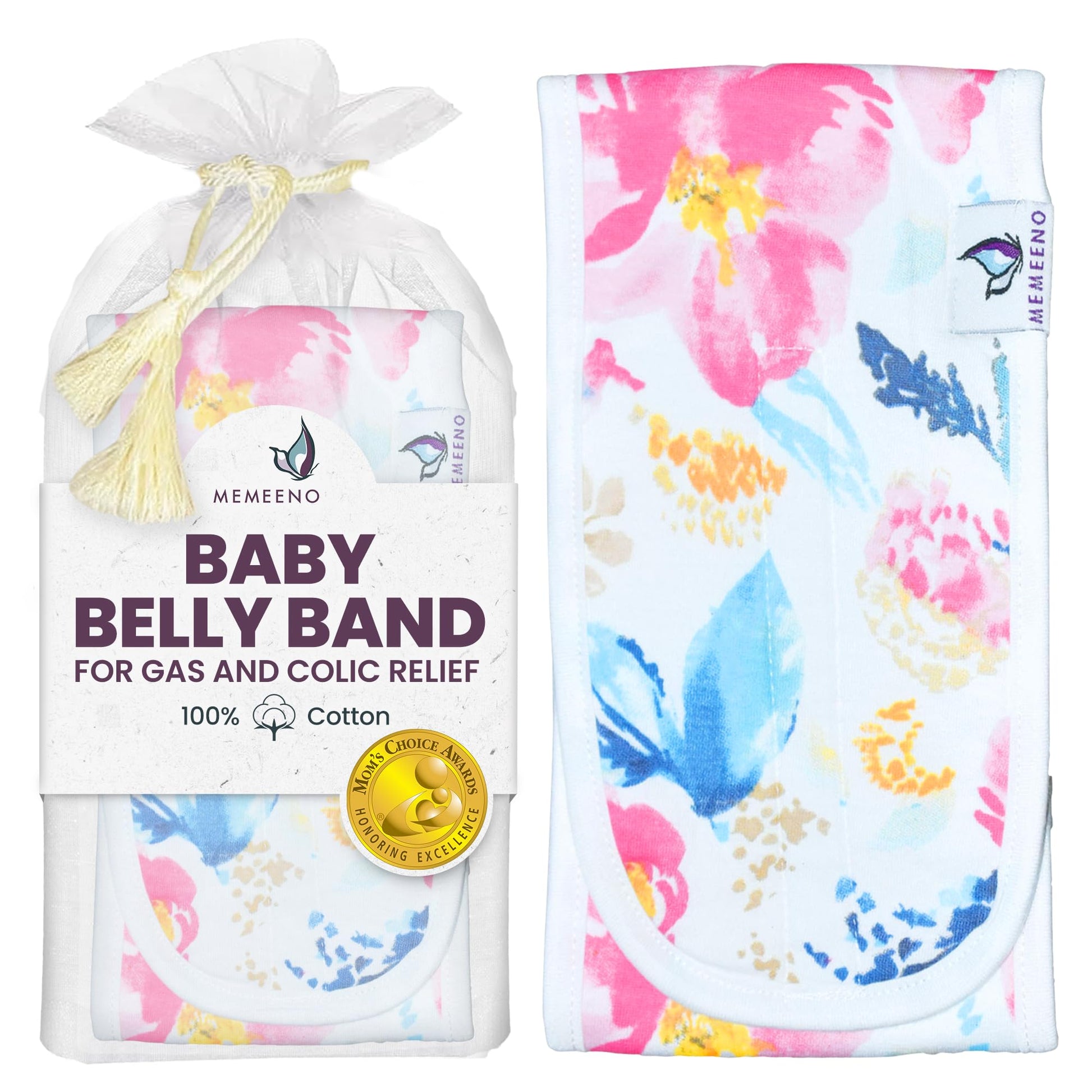 Baby Belly Band For Colic & Gas Relief - Aquarelle By Memeeno