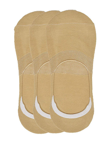 Cotson AntiSlip Unisex Cotton Invisible No Show Cotton Loafer Socks With Anti Slip Silicon Grip (Beige, Pack Of 3)