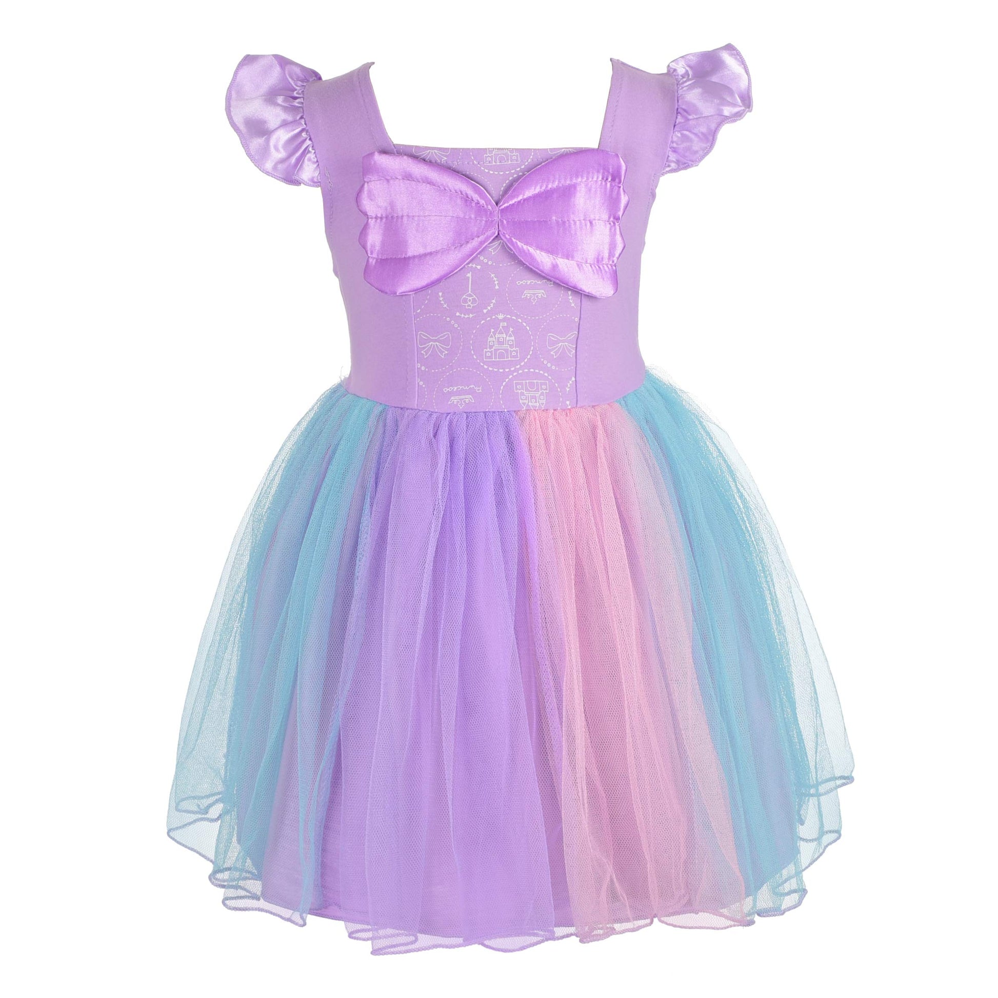 Dressy Daisy Princess Mermaid Dress Up Clothes Halloween Fancy Party Tulle Skirt Summer Outfit for Baby Girls Size 12-24 Months,