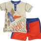 Masala Baby Boys' Street Play 2 Piece Set (Baby) - Beige/Orange/Blue - 18-24 Months