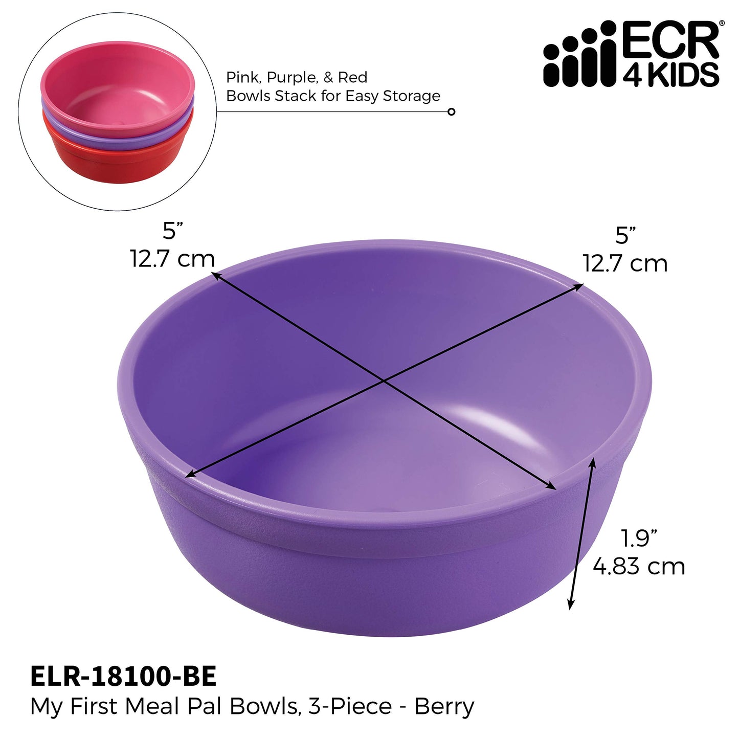 Ecr4Kids Elr-18100-Be My First Meal Pal Snack Bowls - Bpa-Free, Dishwasher Safe, Stackable Bowls For Baby, Toddler And Child Fee