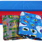 Kindermat 1.5' Thick + Pbs Kids Adventure Kit - 2 Washable Covers - 47' X 22', Special Edition - Safari Party And Space Explo
