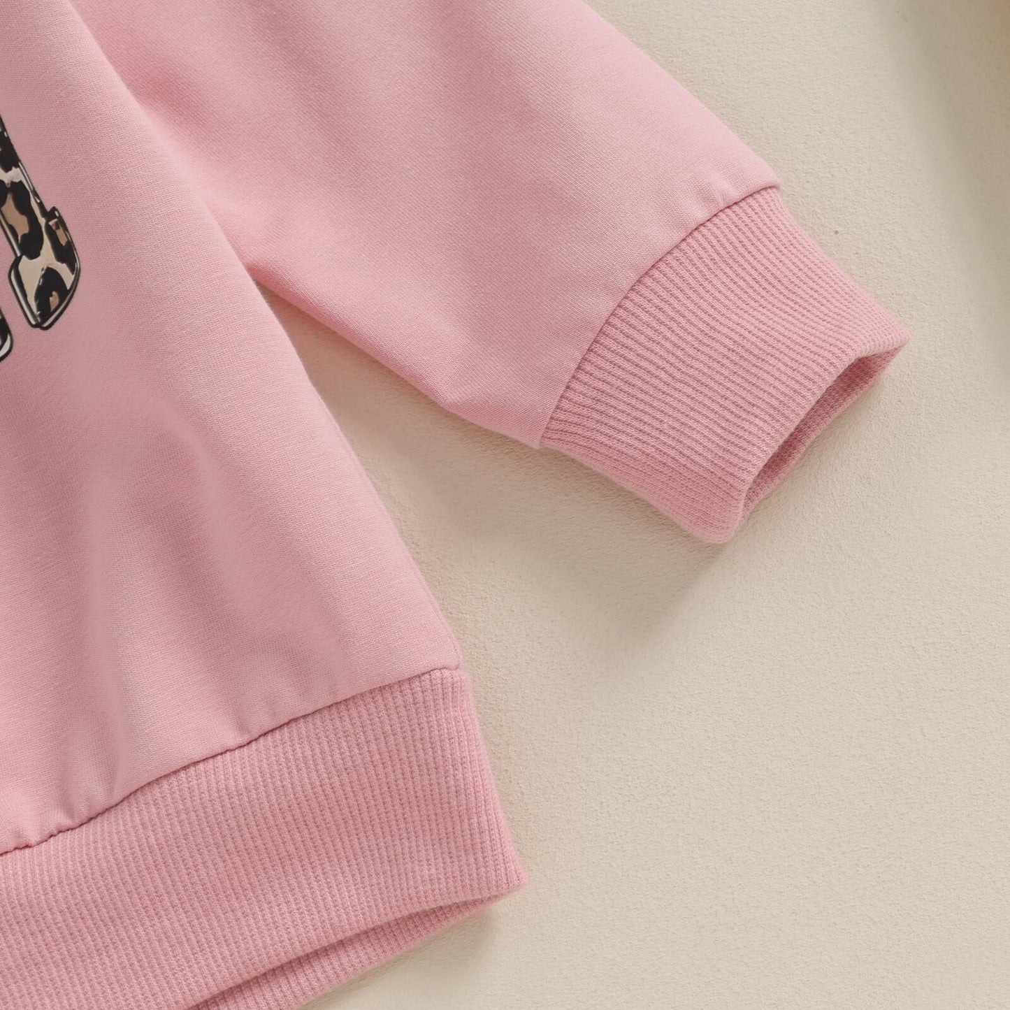 Kupretty Baby Girl Fall Winter Clothes Toddler Outfit Letters Graphic Crewneck Sweatshirts Joggers Pants Set (Pink, 6-12 Months)