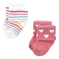 Hudson Baby Unisex Baby Cotton Rich Newborn And Terry Socks, Modern Rainbow, 0-6 Months
