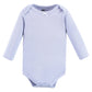 Hudson Baby Unisex Baby Cotton Long-Sleeve Bodysuits Blue Toile 3-Pack, 6-9 Months