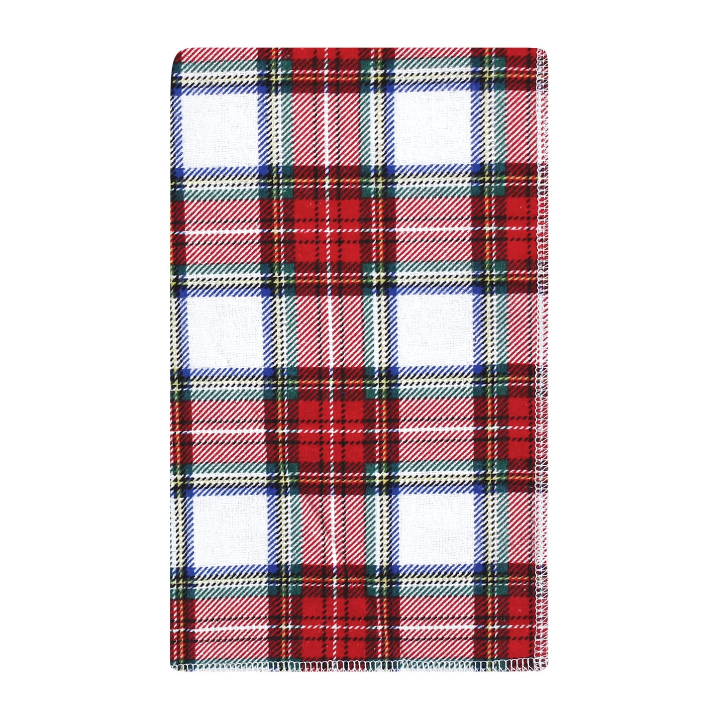 Hudson Baby Unisex Baby Cotton Flannel Burp Cloths, White Tartan, One Size