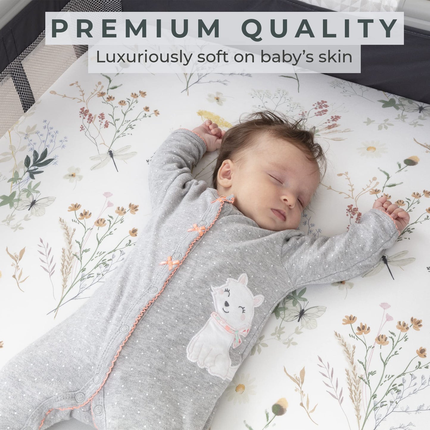 Pobibaby - 2 Pack Premium Pack N Play Sheets Fitted For Standard Pack And Plays And Mini Cribs - Ultra-Soft Jersey Knit, Stylish