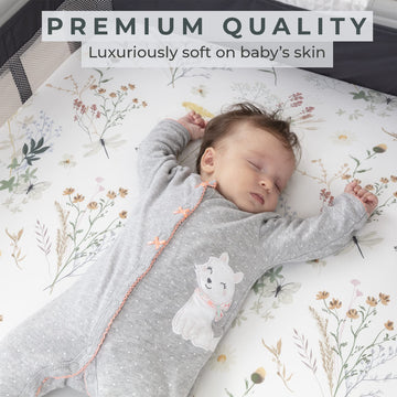 Pobibaby - 2 Pack Premium Pack N Play Sheets Fitted For Standard Pack And Plays And Mini Cribs - Ultra-Soft Jersey Knit, Stylish