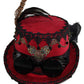 Navillus Sales Deluxe Velvet 4.25 Inch Steampunk Top Hat With Removable Goggles (Red)