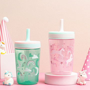 Zak Designs Kelso Toddler Cups For Travel Or At Home, 15Oz 2-Pack Durable Plastic Sippy Cups With Leak-Proof Design Is Perfect F