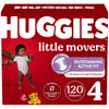 Huggies Size 4 Diapers, Little Movers Baby Diapers, Size 4 (22-37 Lbs), 120 Count